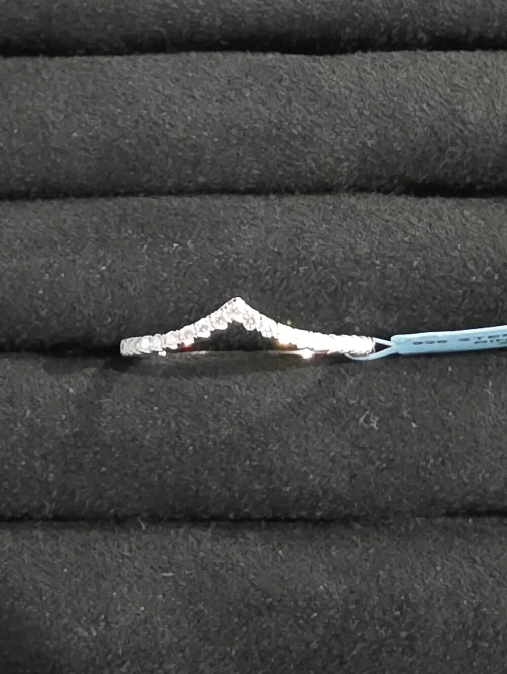 V-shaped Moissanite Ring - Size 9